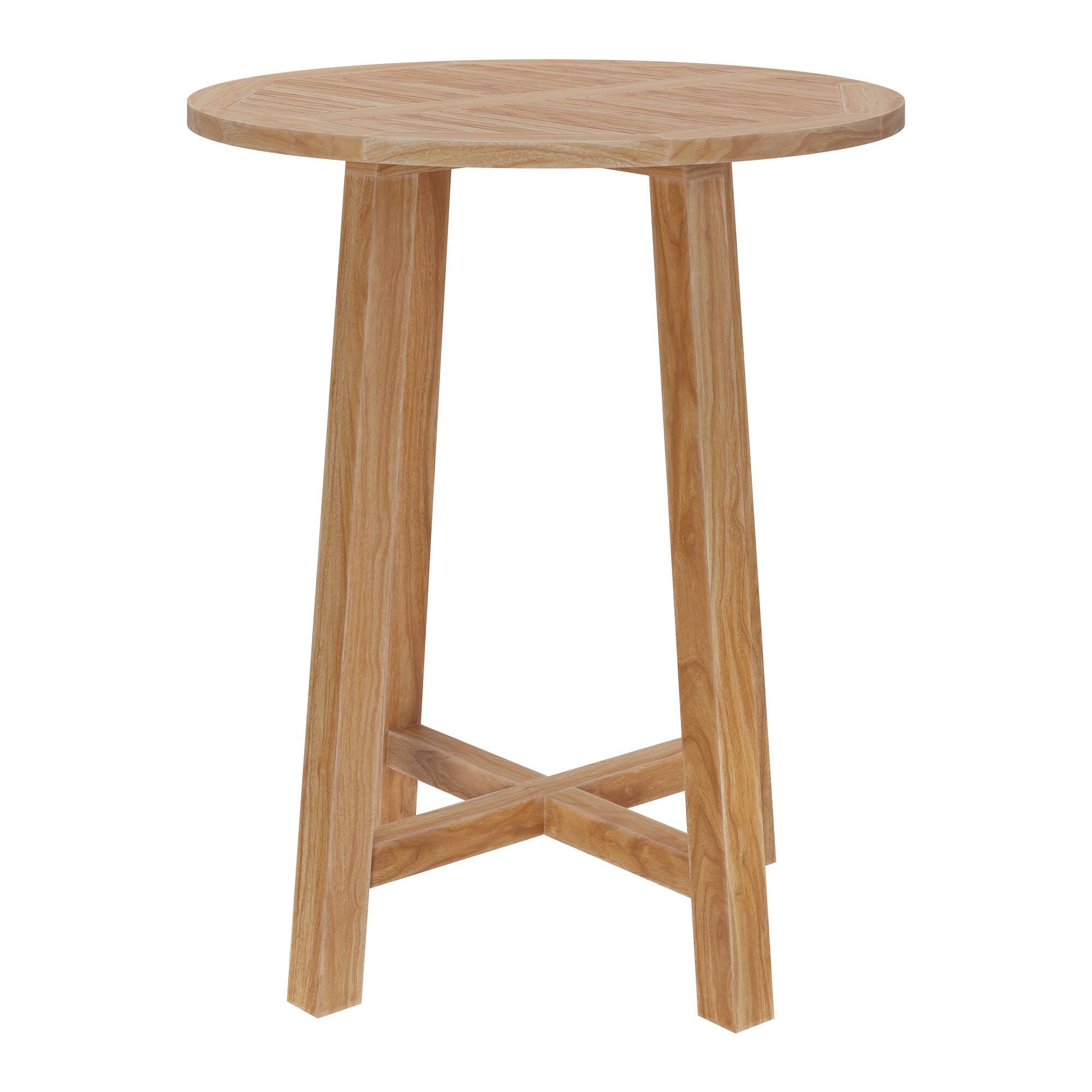 Angle. Modway - Wellspring 36" Outdoor Patio Teak Wood Bar Table by Modway - Natural.