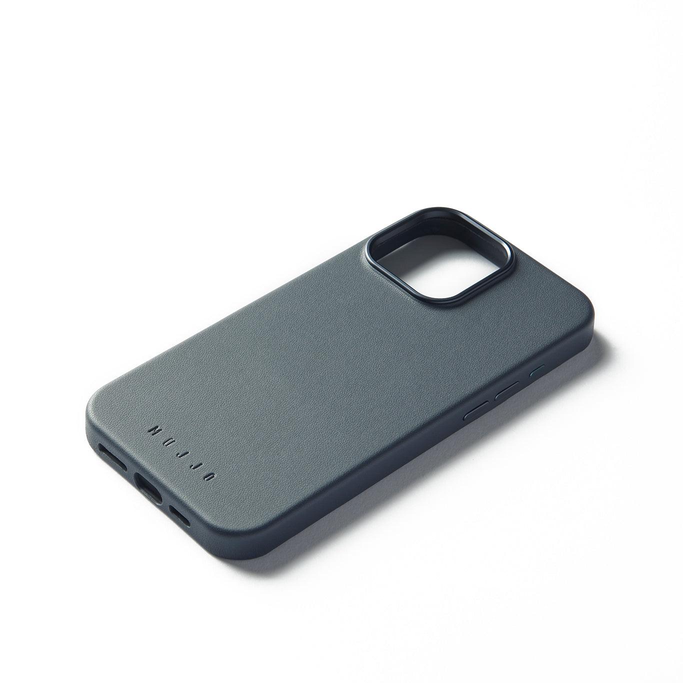 Back. Mujjo - MaizCase for iPhone 16 Pro Max - Steel Blue.