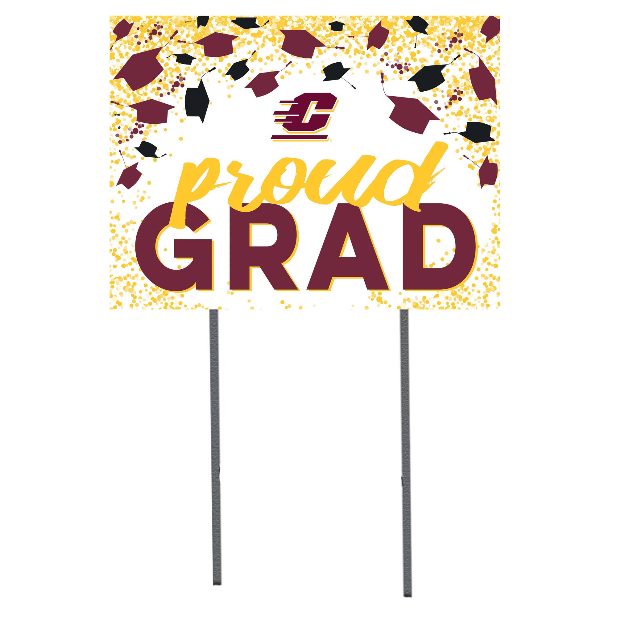 Central Michigan Chippewas 18'' x 24'' Grad Yard Sign