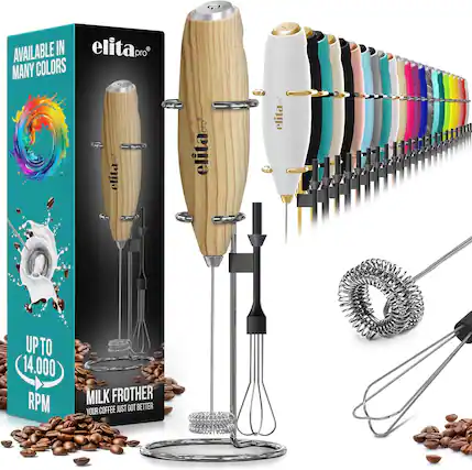 AVAILABLE IN MANY COLORS
elita pro
UP TO 14,000 RPM
MILK FROTHER
YOUR COFFEE JUST GOT BETTER