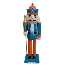Evergreen Enterprises - Miami Dolphins 12" Wooden Nutcracker Statue - Multicolor