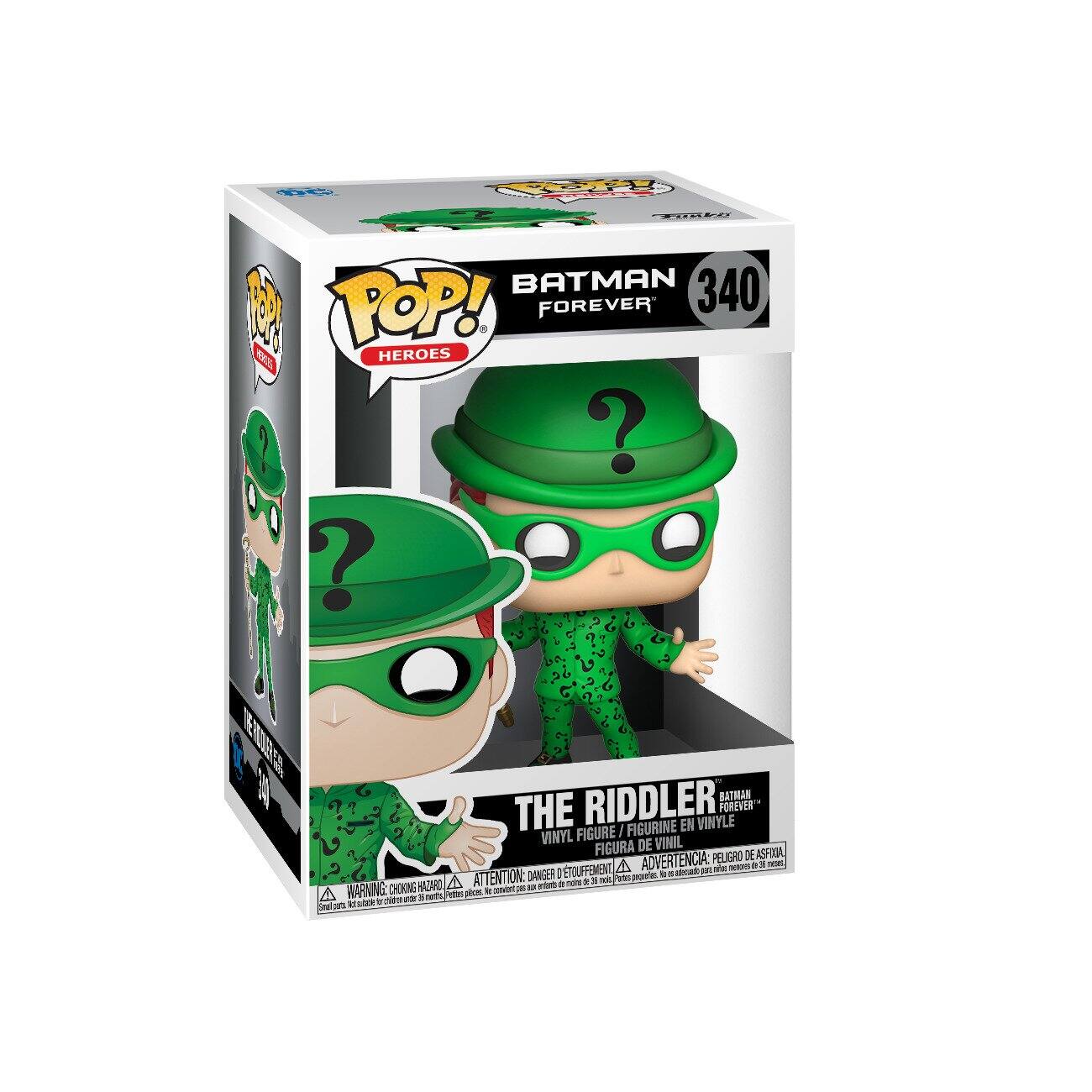 Hd  nED BATMAN 340 1 POP! FOREVER BL HEROES !  ? E RIDDLER ALIRTER THE FOREVER FIGURINE EN VINYLE VINYL FIGURE J FICURA DE VINIL ADVERTENCIA PELIGRO DEASFIGA A -   TOUFFEMENT can OF de ATTENTION: DANGER : PAD p E n  5 N HADRO . - d A WARNING CHONINE - pm - -  ne - rels 1 s - mal S