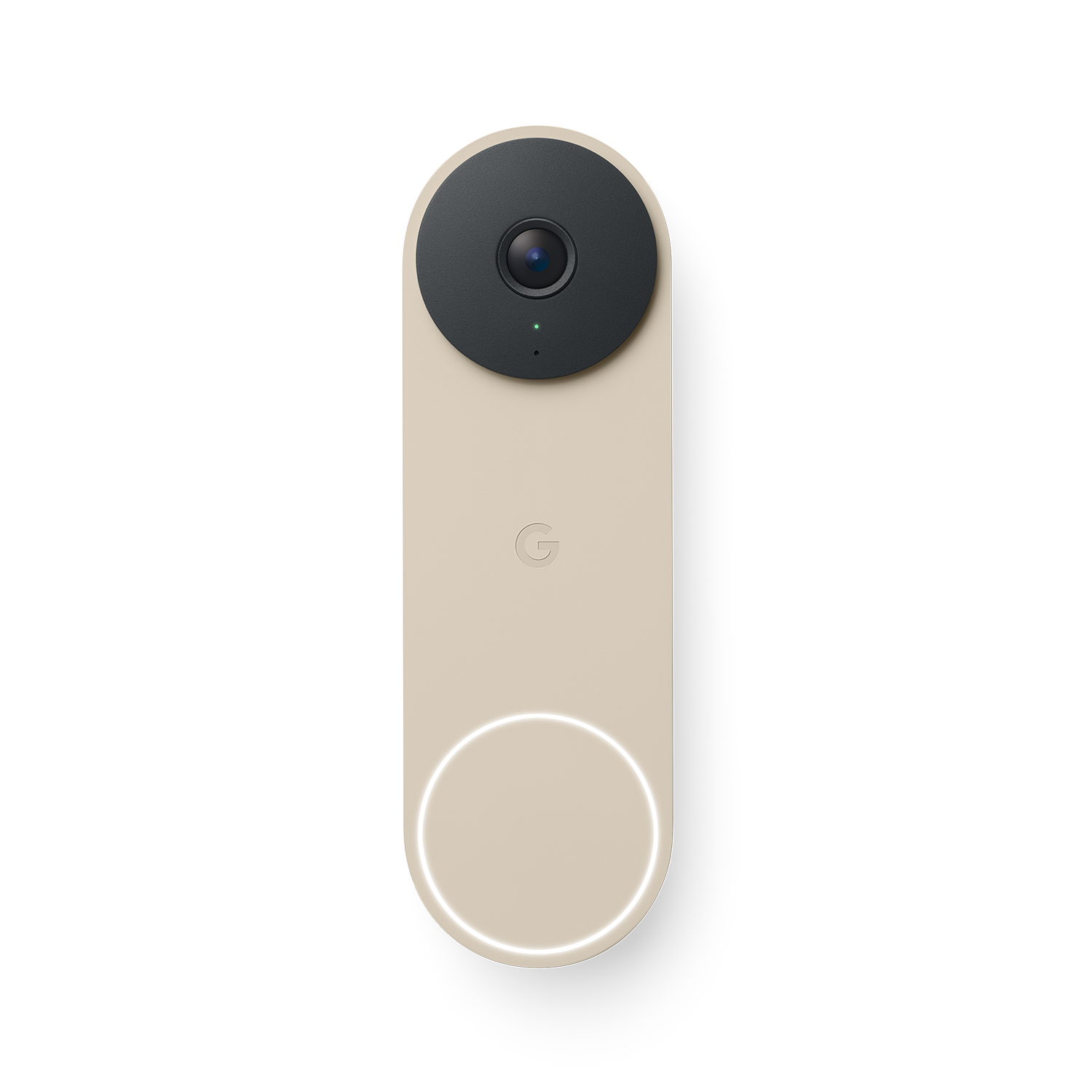 Front. Google - Nest Doorbell (wired, 3rd gen) - Latest Model - 2K Video and Gemini - Linen.