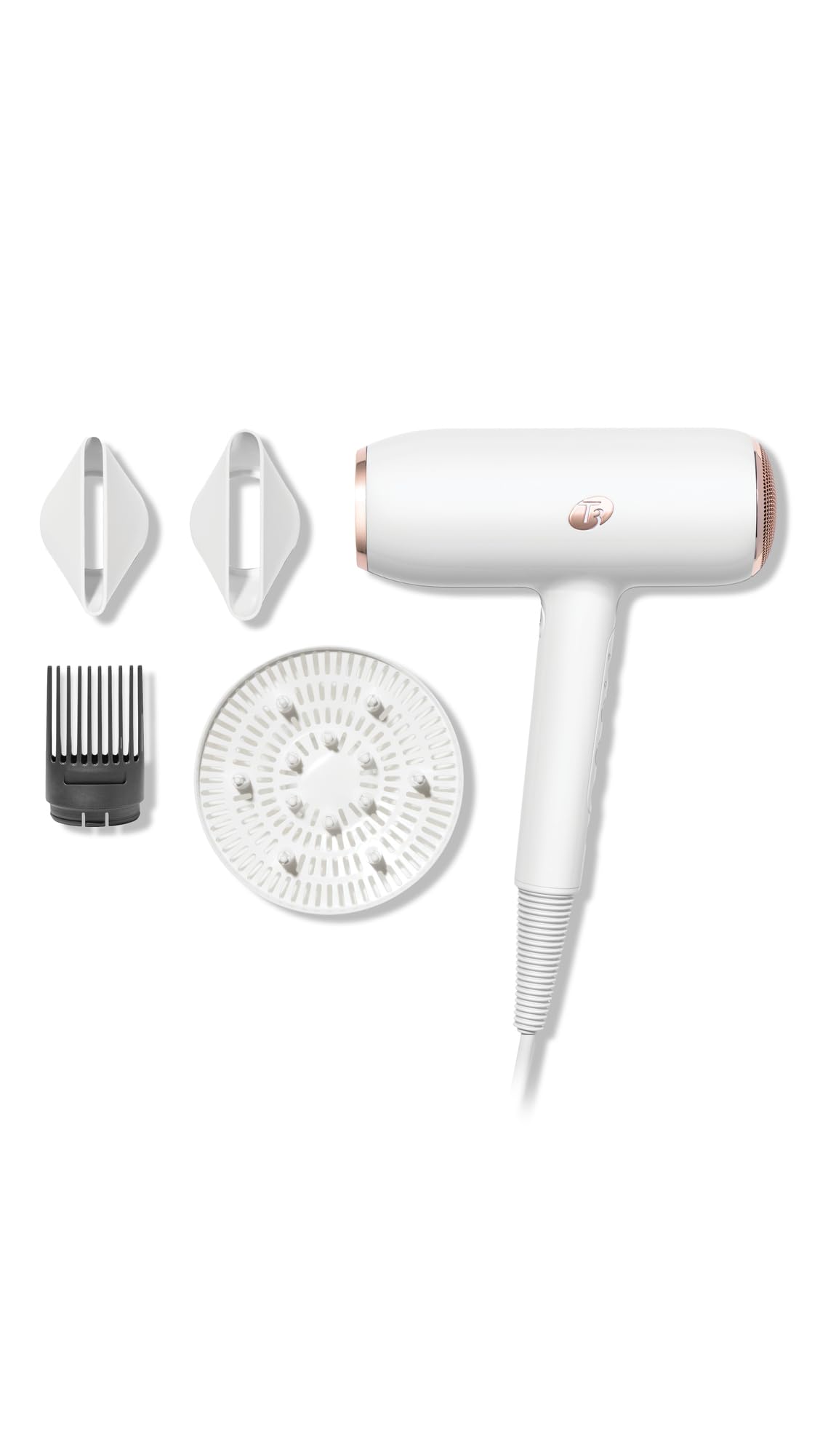 The Best Inks - T3 Featherweight Stylemax Professional Ionic Hair Dryer With Custom Heat Automation 4 Attachments Fast Drying - White 1" Clip Iron