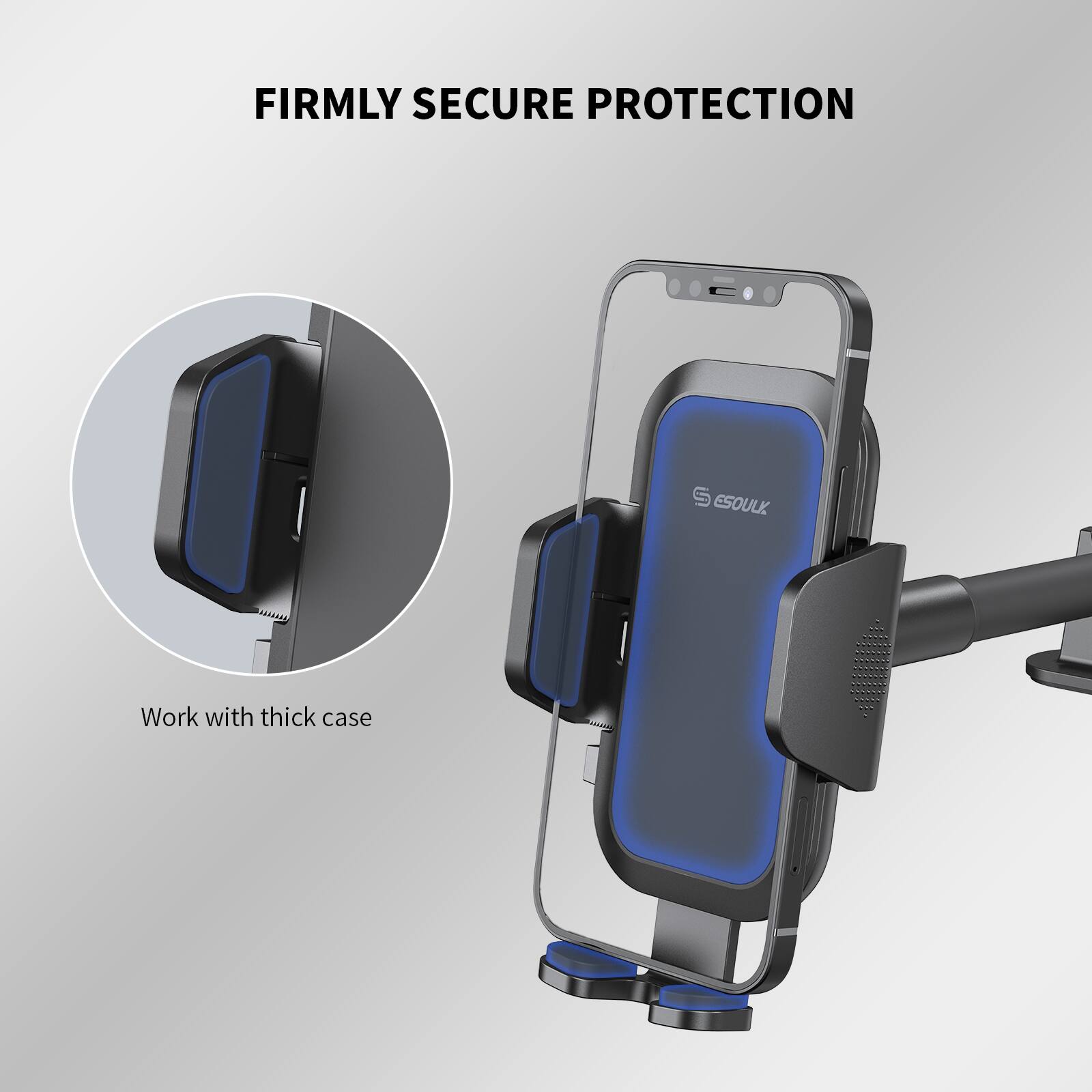 FIRMLY SECURE PROTECTION

S ESOULK
Work with thick case