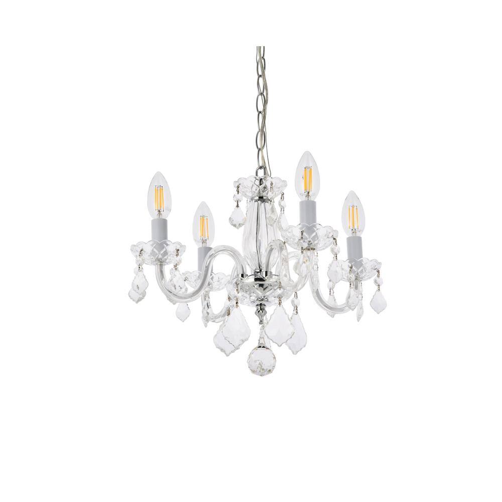 Alt View 4. Elegant Lighting - Rococo 4 light Chrome Pendant Clear Royal Cut Crystal - Chrome.