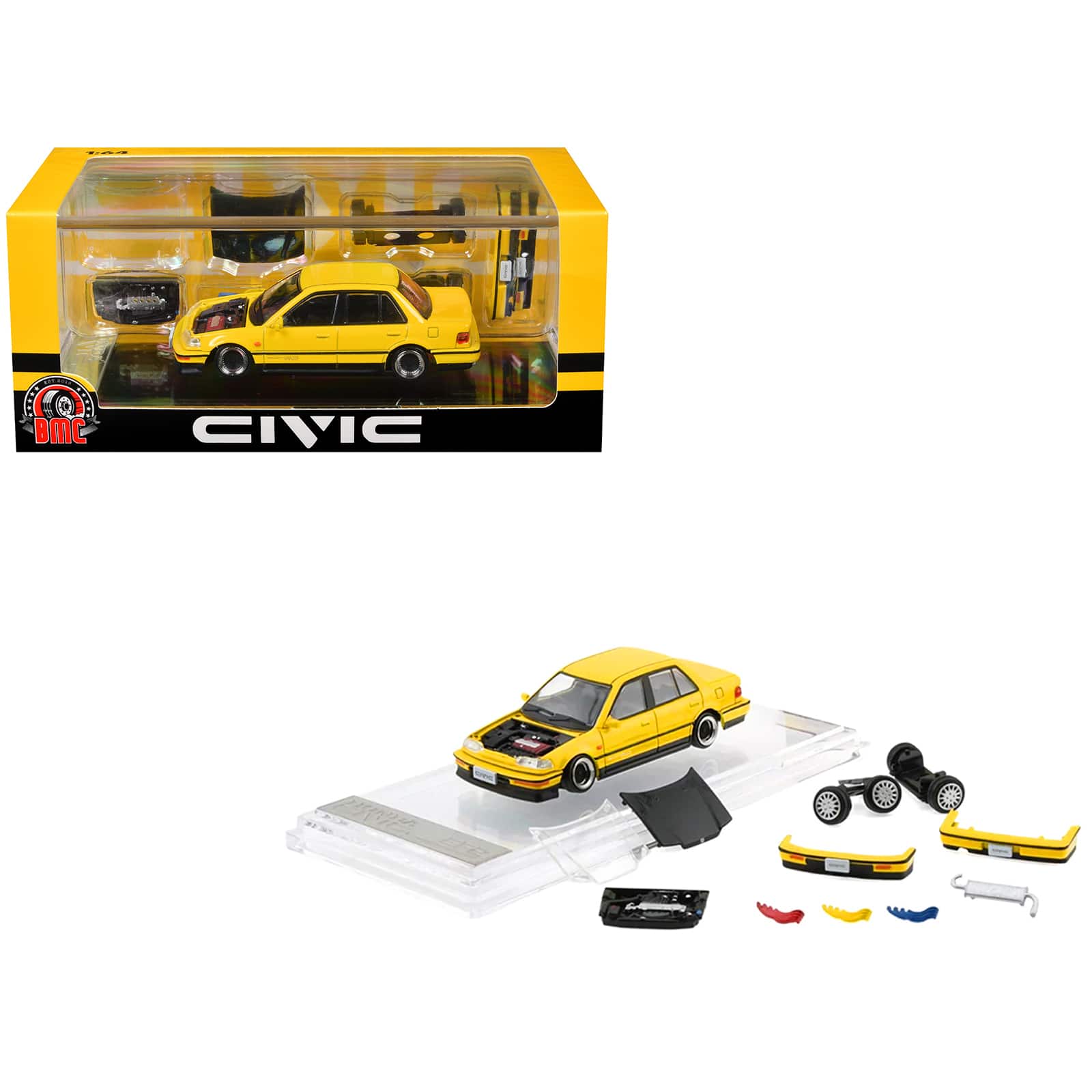 Honda Civic EF2 Custom Yellow with Alternate Parts 1/64 Diecast Model Car by BM Creations price history on PriceWatchPro