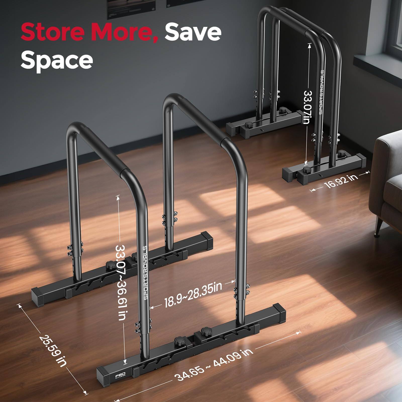 Store More, Save Space

- 33.07 in
- 16.92 in
- 25.59 in
- 33.07~36.61 in
- 18.9~28.35 in
- 34.65~44.09 in
