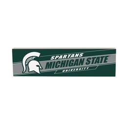 Evergreen Enterprises - Michigan State Spartans 5" x 18" Shadow Logo Wood Mantle Sign - Multicolor