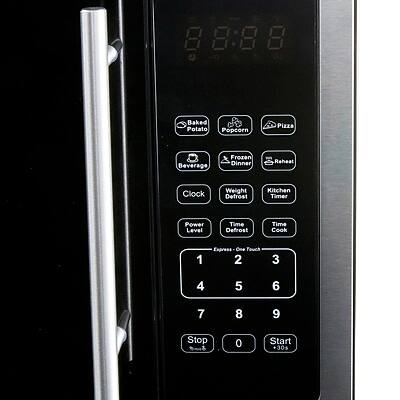 88:88

Baked Potato  
Popcorn  
Pizza  
Beverage  
Frozen Dinner  
Reheat  
Clock  
Weight  
Kitchen Timer  
Power Level  
Time Defrost  
Time Cook  

1 Express One Touch  
2  
3  
4  
5  
6  
7  
8  
9  
Stop  
0  
Start  

30s