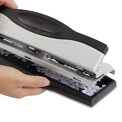 Alt View 4. Staples - 3-Hole Punch, 15 Sheet Capacity, Black/Silver (26639) - Black/Silver.