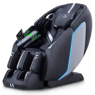 MassaMax - MT398 4D Massage Chair Full Body Stretch,Zero Gravity with Heat Therapy,Extended Footrest,Foot Rollers - Black