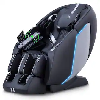 Front. MassaMax - MassaMAX MT398 4D Massage Chair Full Body Stretch,Zero Gravity with Heat Therapy,Extended Footrest,Foot Rollers - Black.