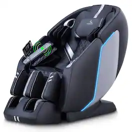 MassaMax - MT398 4D Massage Chair Full Body Stretch,Zero Gravity with Heat Therapy,Extended Footrest,Foot Rollers - Black