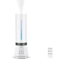 Costway Ultrasonic Humidifier for Large Room 9L/2.38Gal Warm & Cool Mist Top Fill Ultrasonic Air Vaporizer - White - Front_Zoom