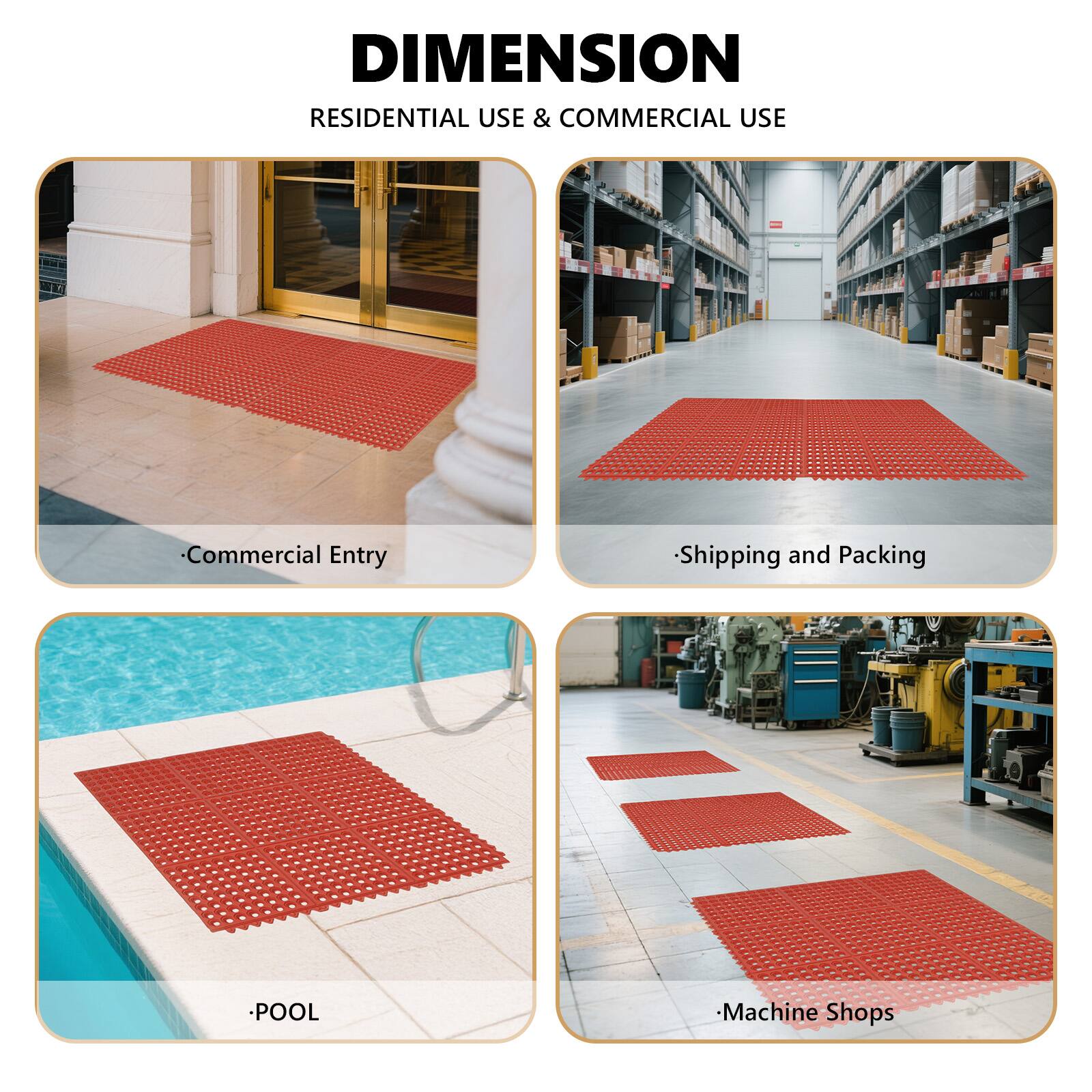 DIMENSION  
RESIDENTIAL USE & COMMERCIAL USE

- Commercial Entry
- Shipping and Packing
- POOL
- Machine Shops