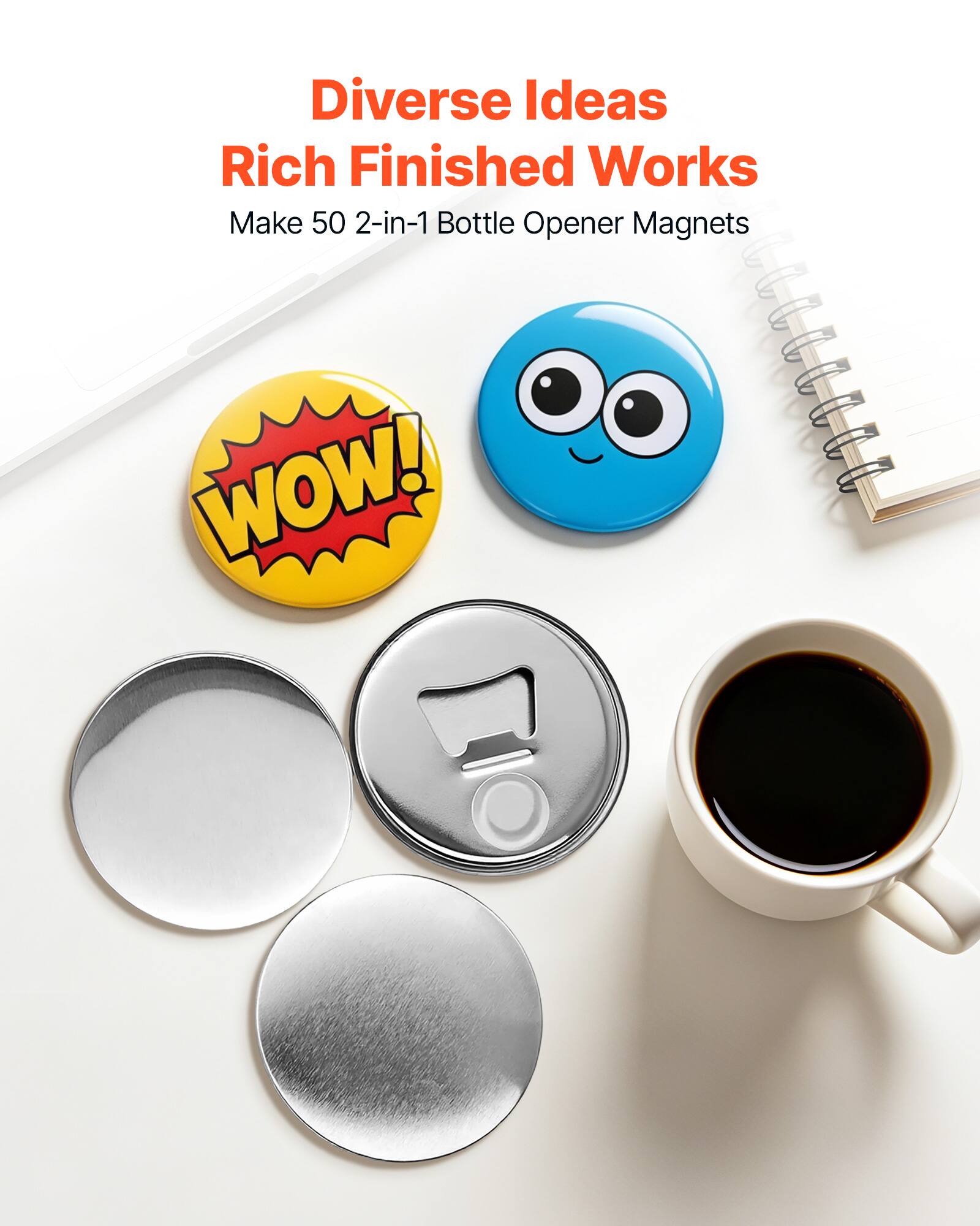 Diverse Ideas Rich Finished Works Make 50 2-in-1 Bottle Opener Magnets WOW!