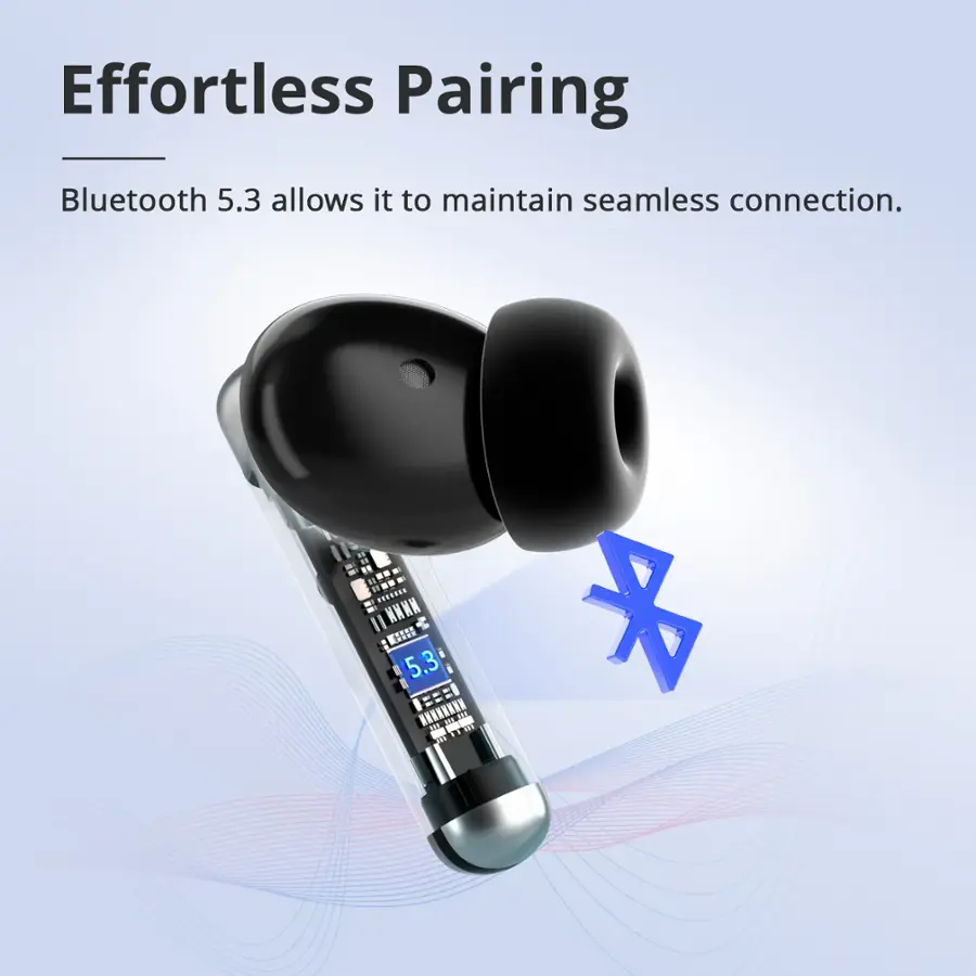 Effortless Pairing Bluetooth 5.3 allows it to maintain seamless connection.