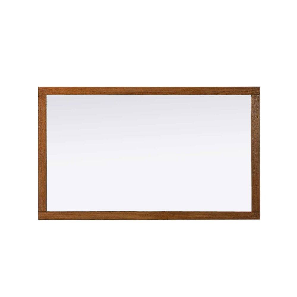Back. Elegant Kitchen and Bath - Noah Wooden Rectangle Mirror 60 x 36 in Brandy Walnut - Brandy Walnut.