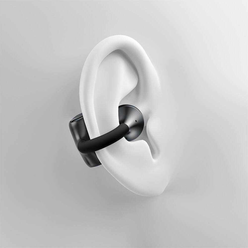 Alt View 1. Tronsmart - OpenFly 2 Open Ear Clip-On Earbuds-32H Playtime, Hi-Res Light Comfort Fit for Sports/Workouts, Low Latency, Dual Pairing - Black.