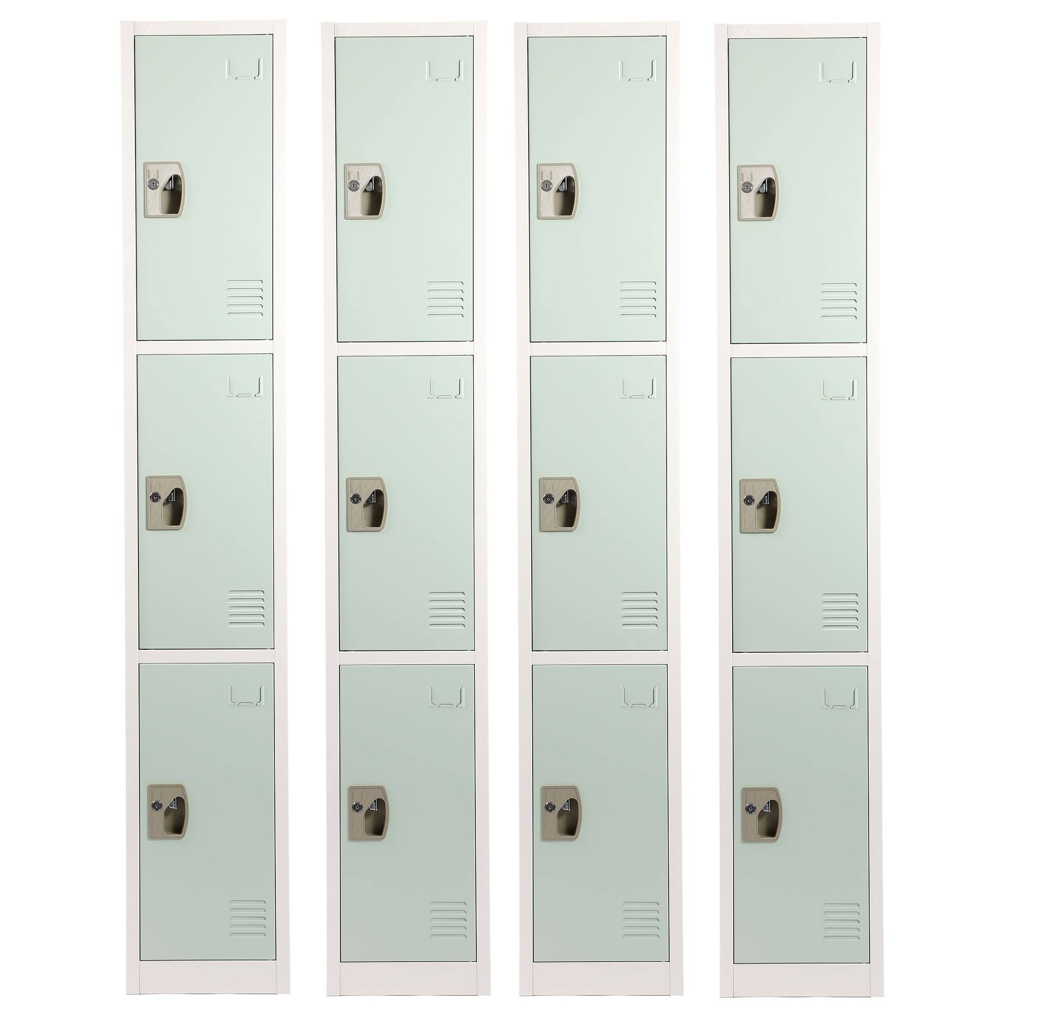 "AdirOffice - Storage Locker 629-Series 72"" H 3-Tier Steel Compartment Key Lock Locker with Key Lock, 4/Pack - Misty Green" price history on PriceWatchPro