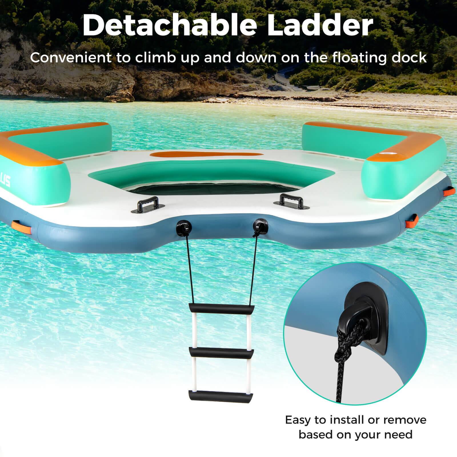 Detachable Ladder, Convenient to climb up and down on the floating dock, Easy to install or remove based on your need