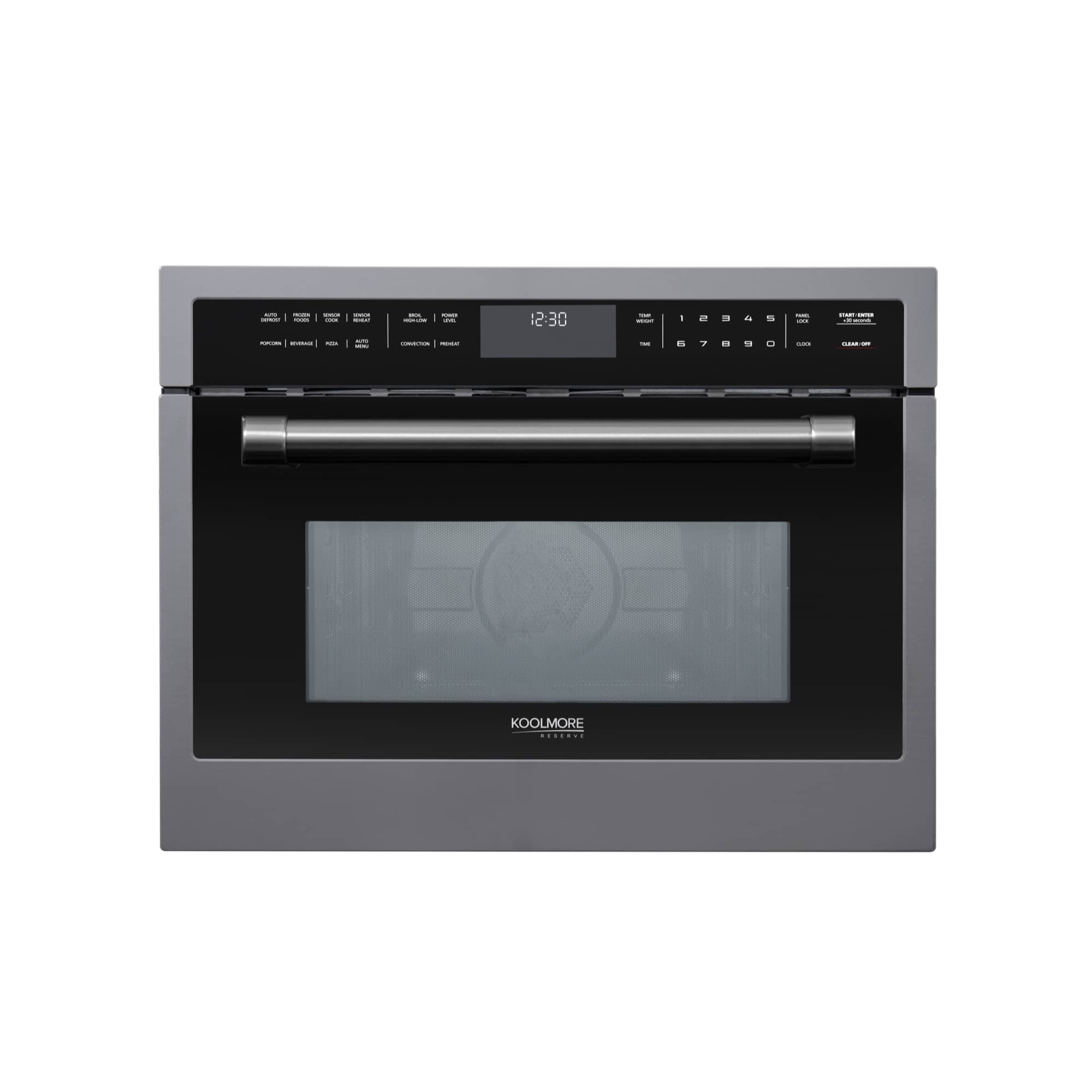 Koolmore - 24 In. Stainless Steel Built-in Convection Microwave Oven with Speed and Sensor Cooking, cu ft - Black