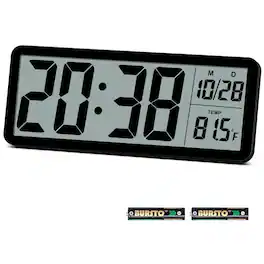 Dazzed Corner - Digital LCD Wall Clock, Desk Clock - Black