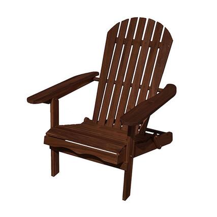 Front. Manhattan Lane - 34 Inch Outdoor Adirondack Chair, Wide Armrests - Brown.