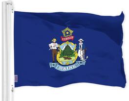 G128 - Maine State Flag, 3x5 Ft LiteWeave Pro Printed 300D Polyester - Assorted Colors