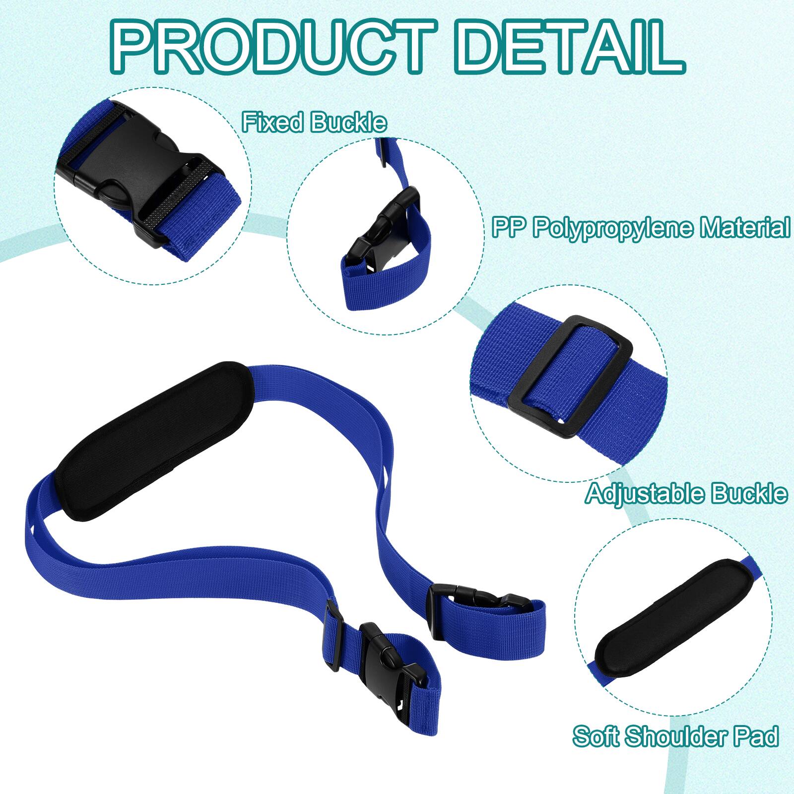 PRODUCT DETAIL

- Fixed Buckle
- PP Polypropylene Material
- Adjustable Buckle
- Soft Shoulder Pad