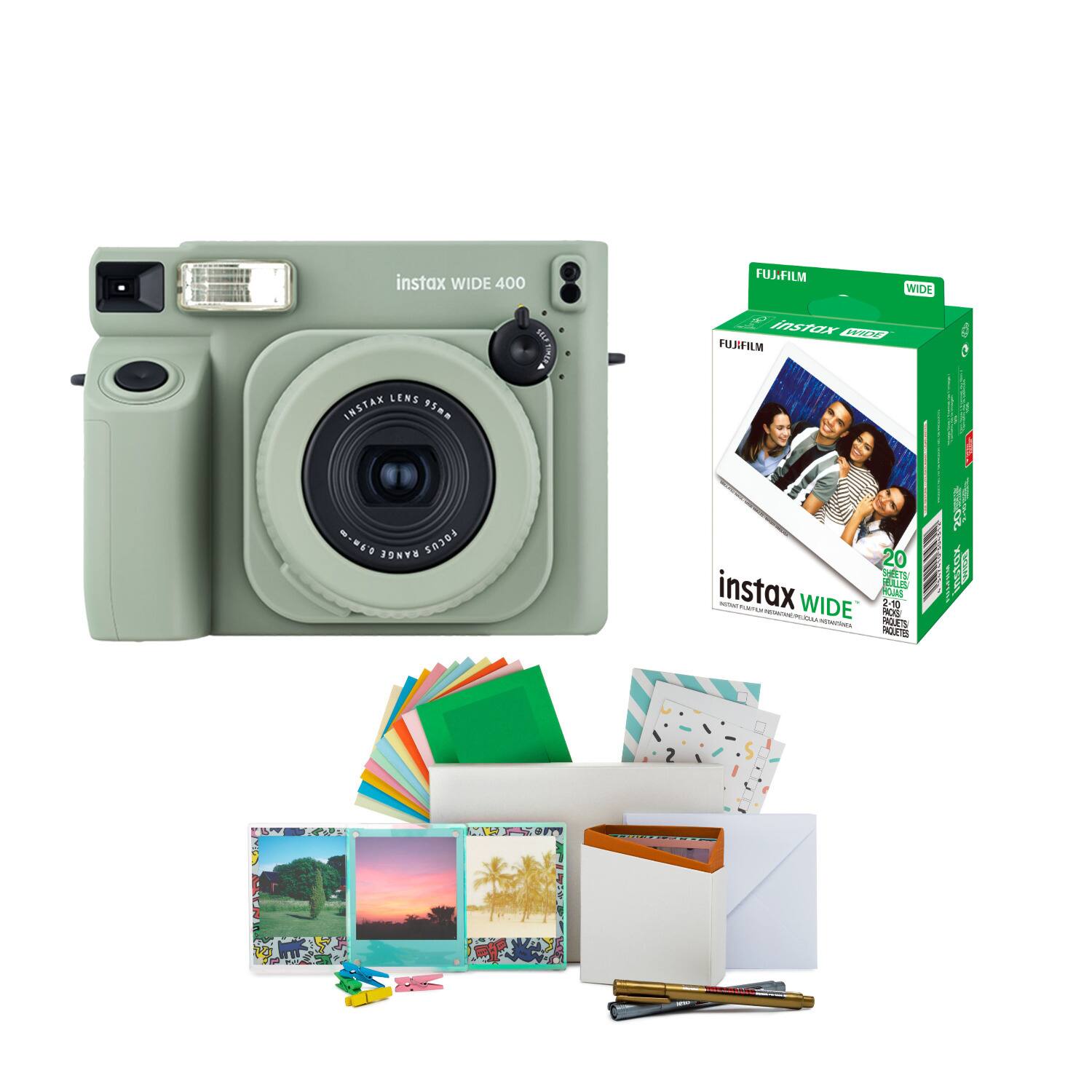 instax WIDE 400  
FUJIFILM  
WIDE  
LENS INSTAX 95mm  
TIMERA  
instax WIDE FUJIFILM  
MOUG'S RANGE FOCUS  
20 SHEETS!  
instax FEUILLES HOJAS 100%  
WIDE 2-10  
RECOUCCION  
BOG INTREL PAQUETS  
PAQUETES  
PORT