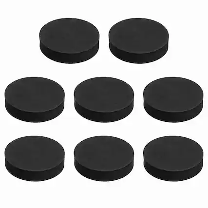 Front. Unique Bargains - Single Sided Speaker Isolation Pads 70x16mm Round EVA Acoustic Foam Anti-Vibration Feet for Speaker Subwoofer, 8pcs - Black.