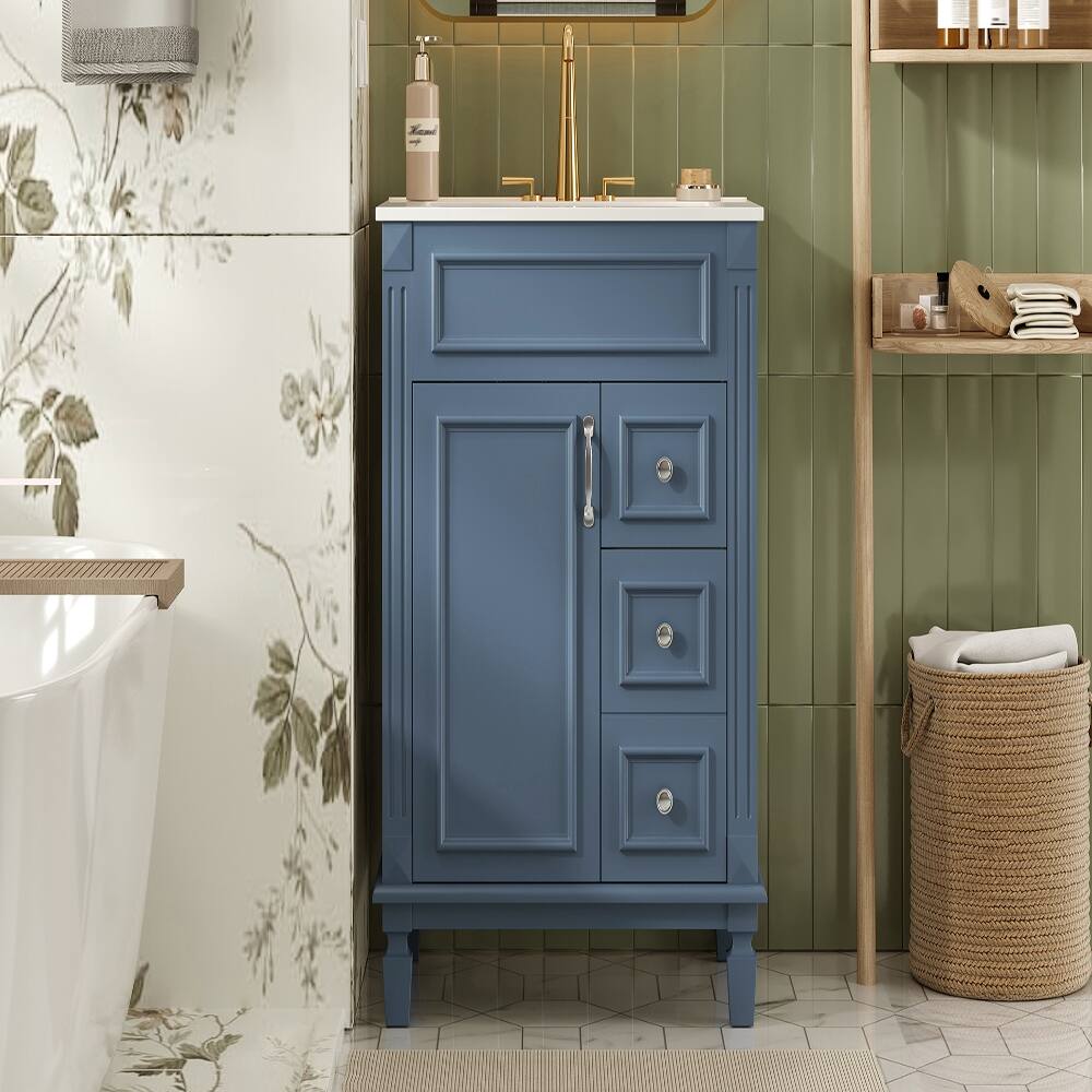 Alt View 9. Loheer - Loheer 24 inch bathroom vanity with sink Blue Small Bathroom Vanity Solid Wood Frame - Blue.