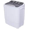 Front. Costway - Compact Mini Twin Tub 8 lb. Washing Machine - White and Grey.
