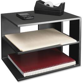 Victor - Corner Shelf Unit 3 Shelves 13.50 x 13.50 x 10.50 Desktop Reversible Non slip Feet Scratch Resistant - Matte Black