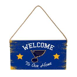 Evergreen Enterprises - St. Louis Blues 6" x 11" Welcome Home Wood Wall Sign with Rope Hanger - Multicolor