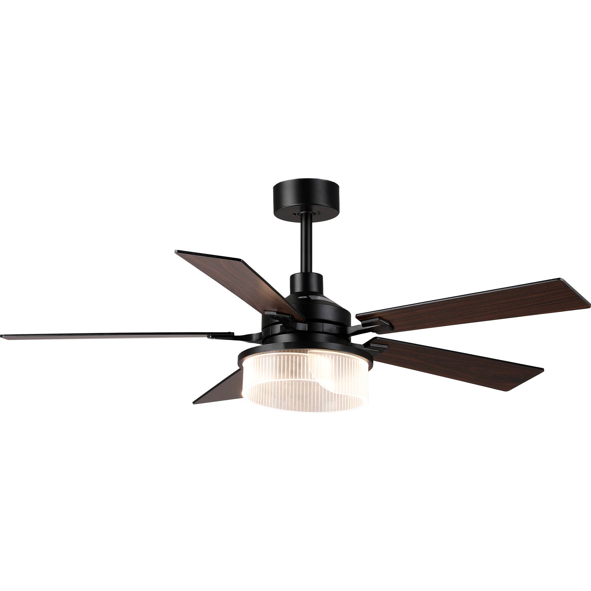Alt View 4. Parrot Uncle - 52-inch Modern Matte Black Stepless Dimming 3CCT Integrated LED Ceiling Fan with Reversible Blades - Black.