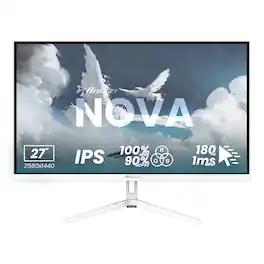 Arozzi - – Nova 27" IPS QHD 180Hz Gaming Monitor – - White