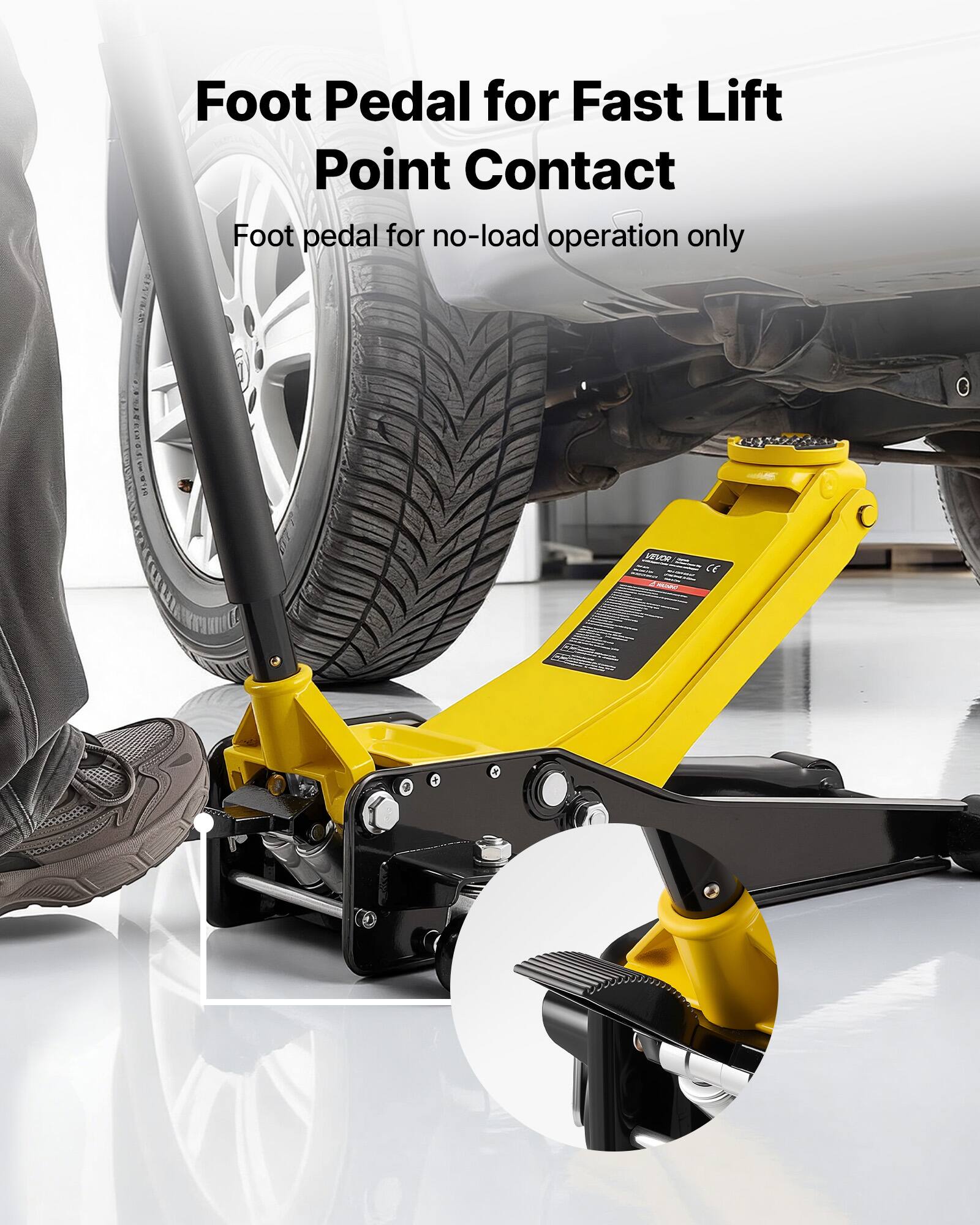 Foot Pedal for Fast Lift Point Contact  
Foot pedal for no-load operation only
