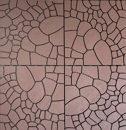 Front. Loheer - 12 Inch Interlocking Patio Deck Tiles 44 PCS Stone Texture Outdoor Flooring Easy Install - Red+Brown.