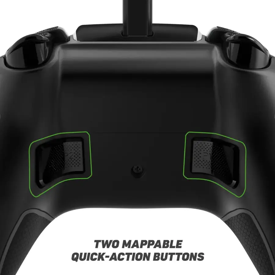 Two mappable quick-action buttons.