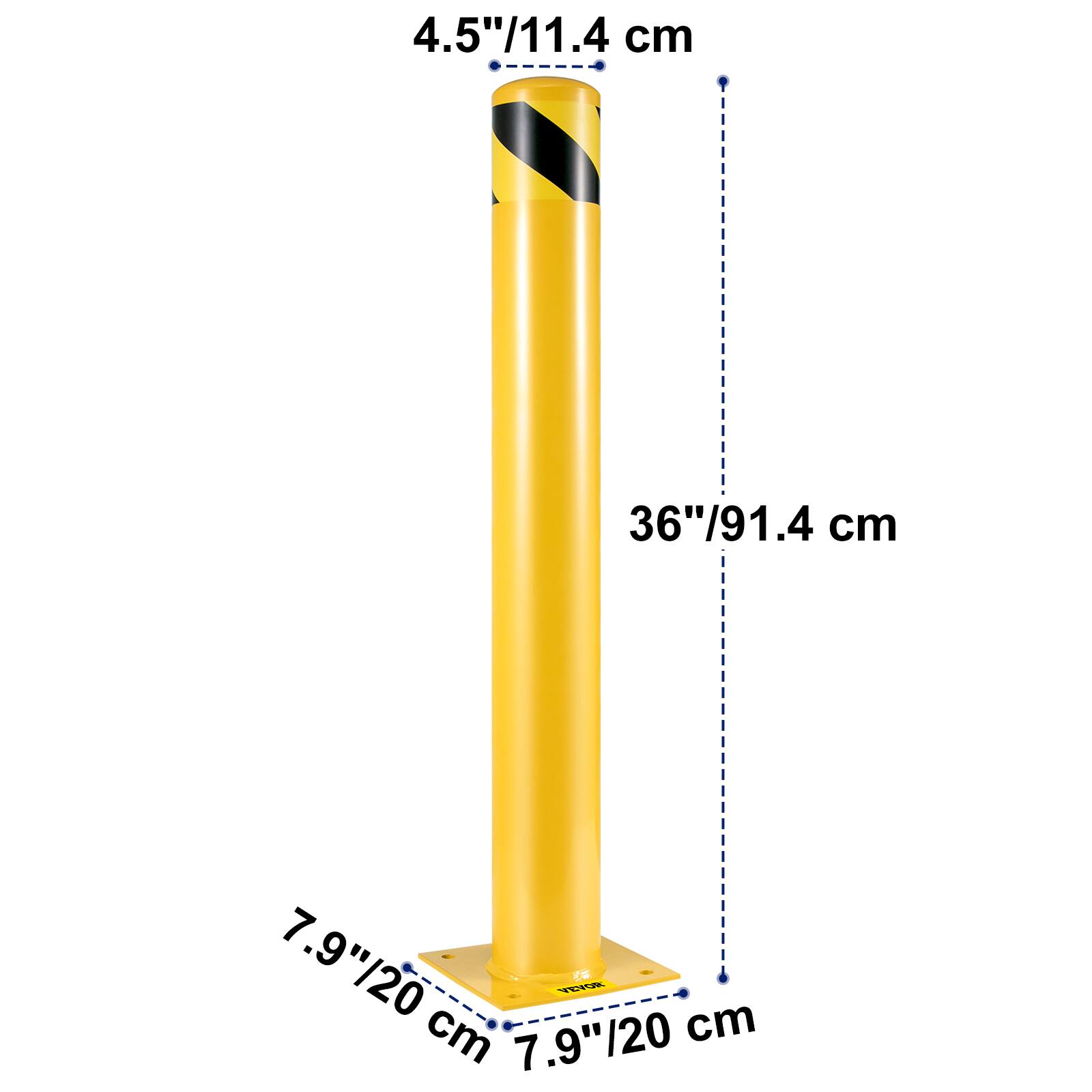 4.5"/11.4 cm  
36"/91.4 cm  
7.9"/20 cm  
7.9"/20 cm