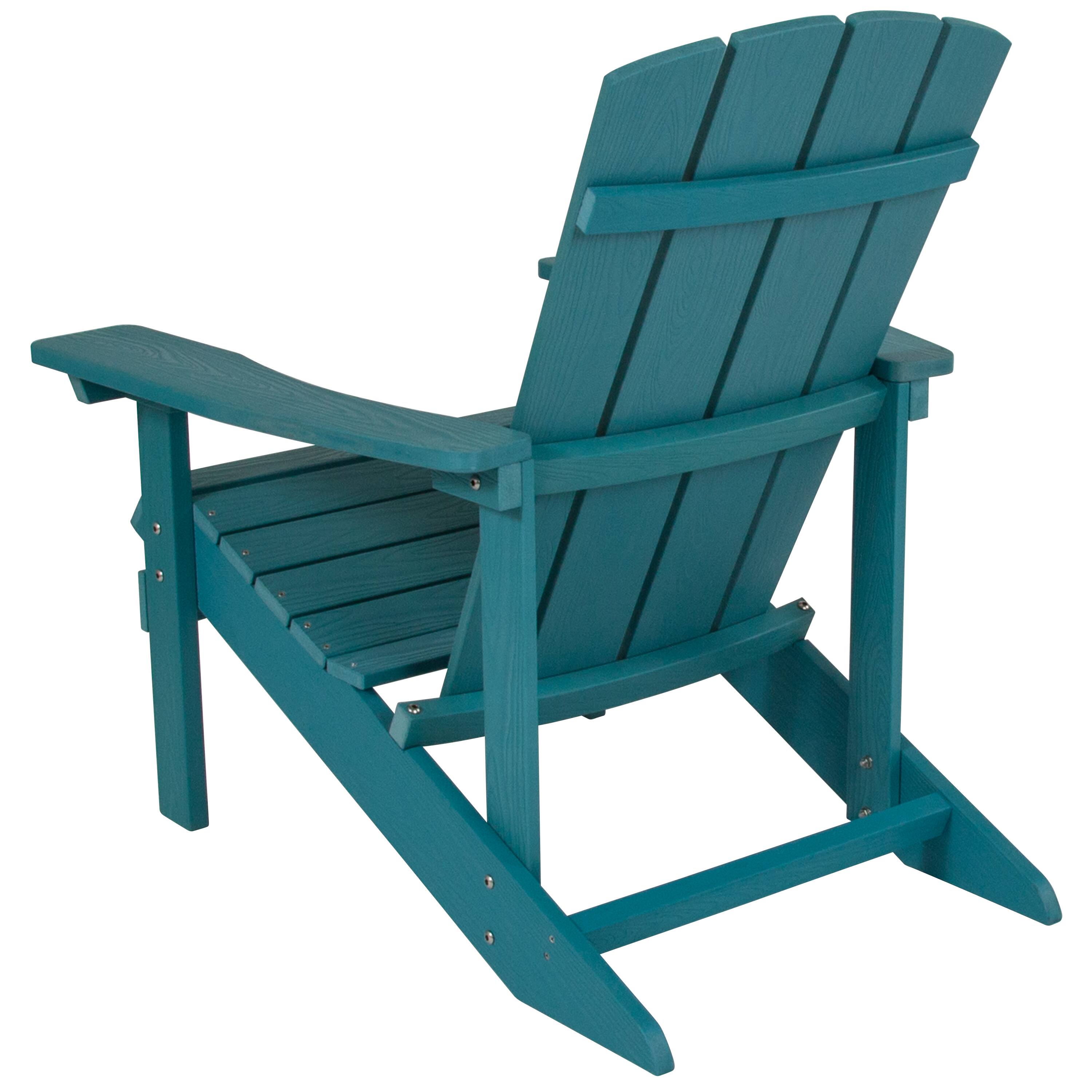 Alt View 5. Emma + Oliver - All-Weather Poly Resin Wood Adirondack Chair - Sea Foam.