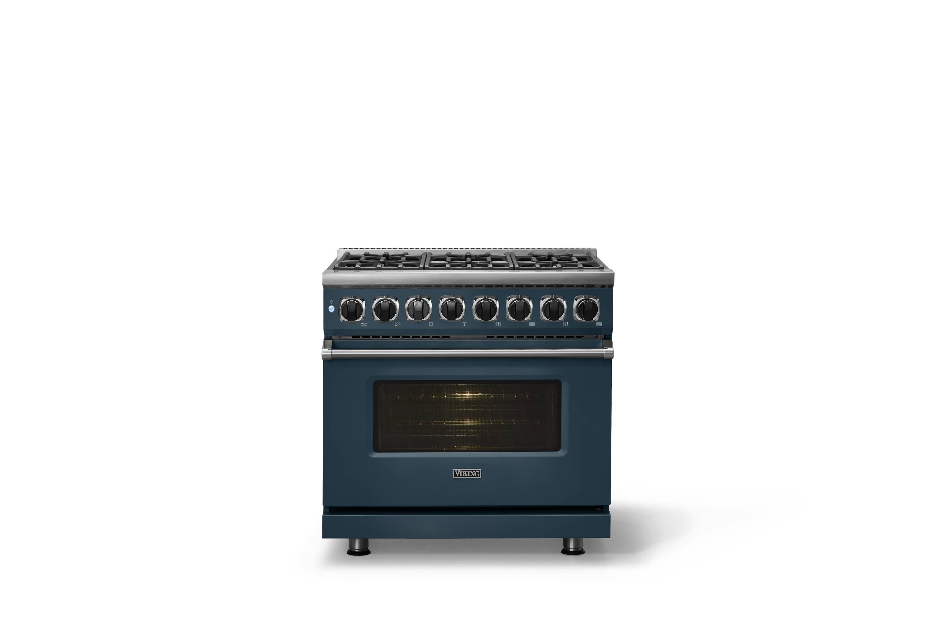 Alt View 1. Viking - 36 in. Wide 6 Burner Dual Fuel Sealed Burner Range - Squall.
