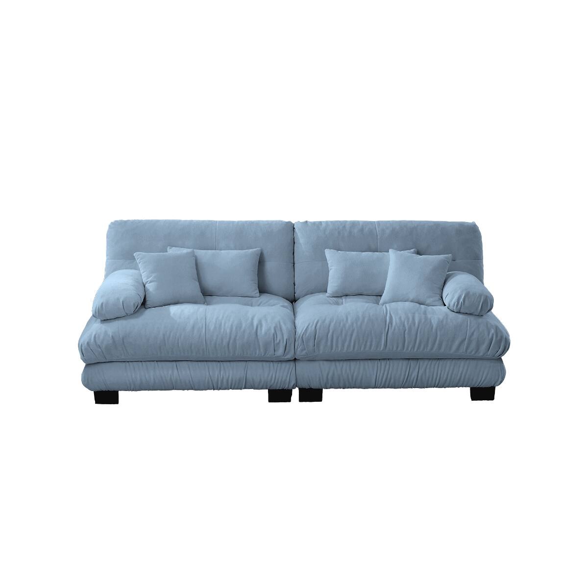 Ropilly Blue Chenille 2 Seater Sofa with Pillows, Living Room Chenille ...