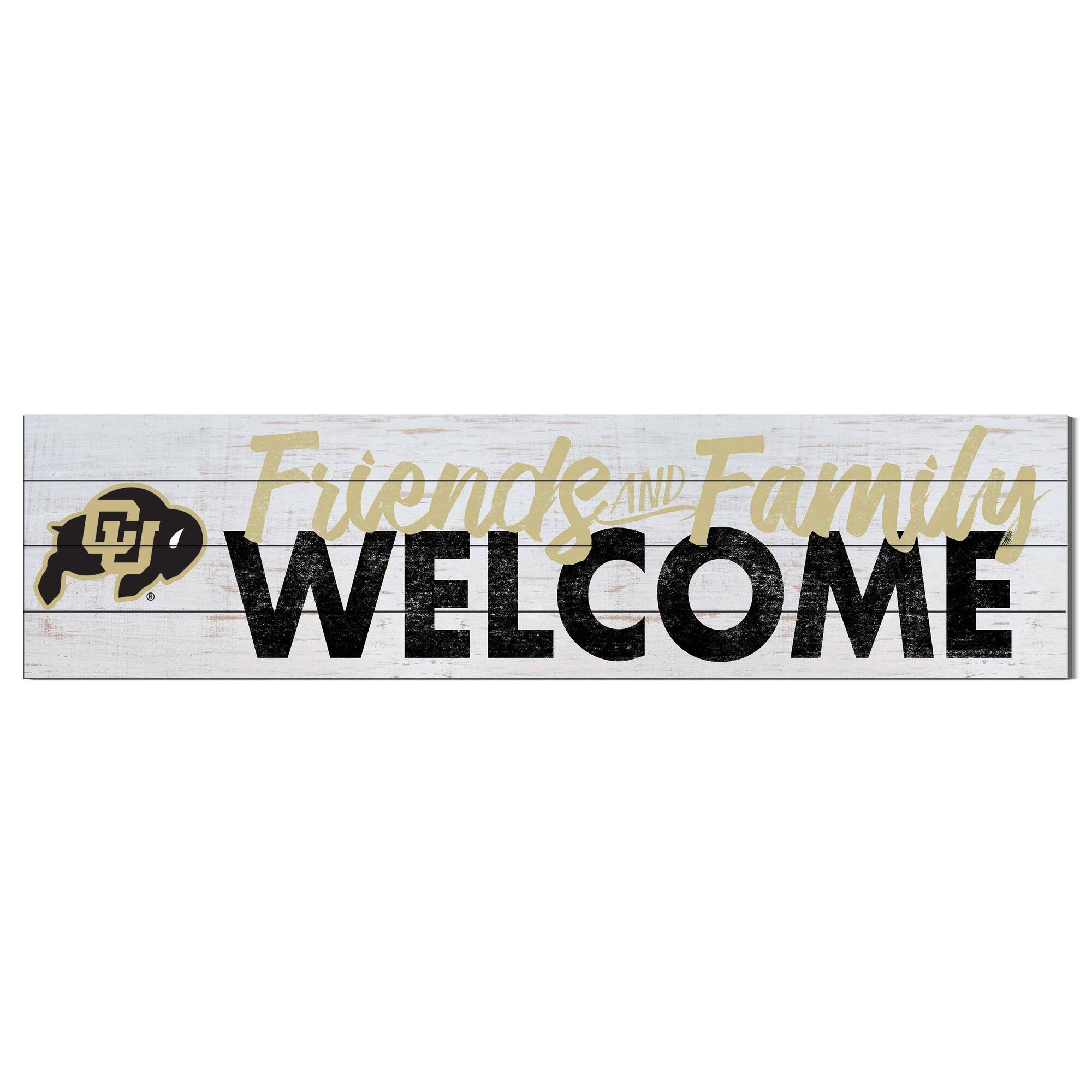 White Colorado Buffaloes 10'' x 40'' Friends & Family Welcome Sign
