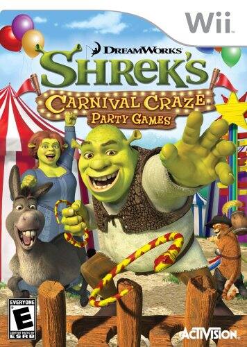 Wii  
DreamWorks  
Shrek's Carnival CrazE Party Games  
Everyone  
E (ESRB)  
Activision