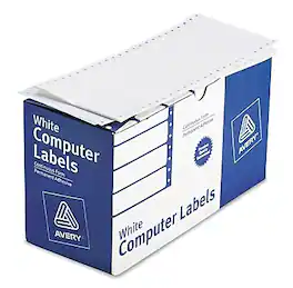 Avery - Computer Labels, Dot Matrix Labels and Pin-Feed Labels, 1-15/16" x 4", 5,000 Labels/Pack - White