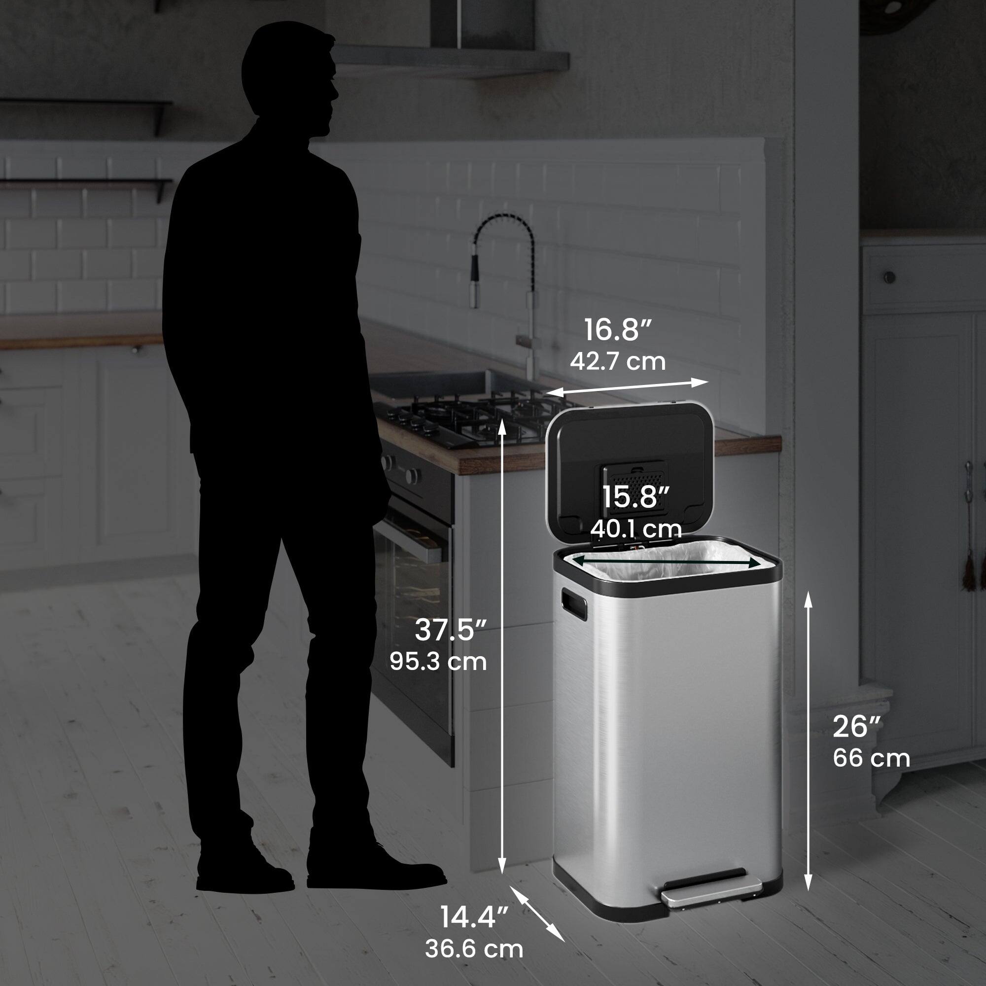 16.8" 42.7 cm  
15.8" 40.1 cm  
37.5" 95.3 cm  
26" 66 cm  
14.4" 36.6 cm